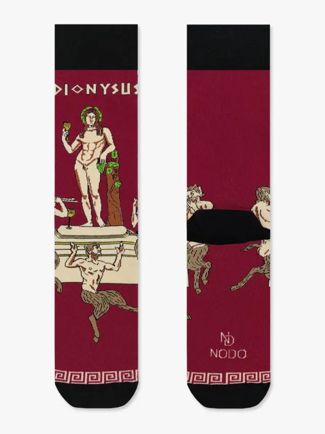 Κάλτσα Βαμβακερή με Σχέδια Dionysus The Greek God and Pan NODO