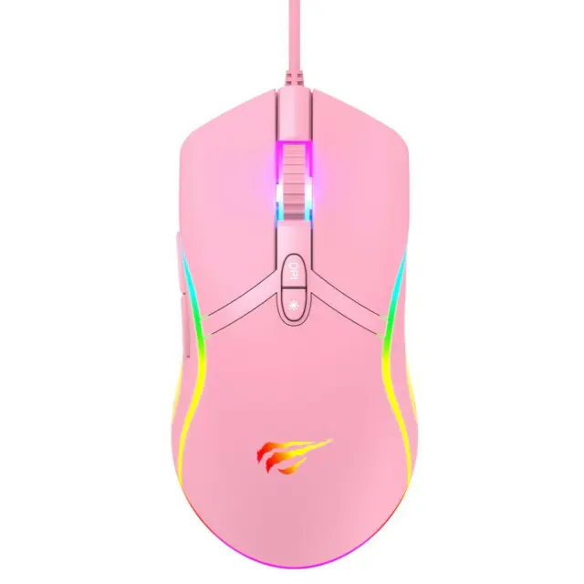 Havit MS1026 Ενσύρματο Gaming Ποντίκι Ροζ