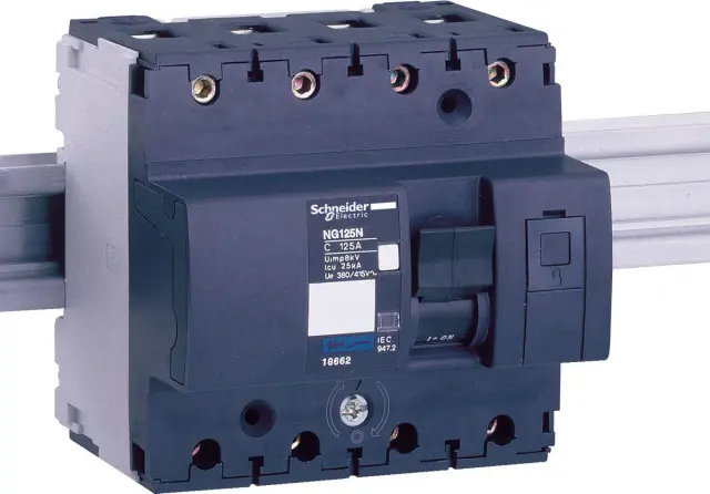 Miniature circuit-breaker, Acti9 NG125N, 4P, 125 A, C curve, 25 kA (IEC 60947-2)