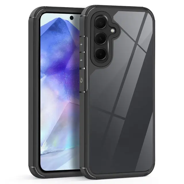 Θήκη Σιλικόνης & Πλαστικού για Samsung Galaxy A55 Διάφανη/ Μαύρη OEM
