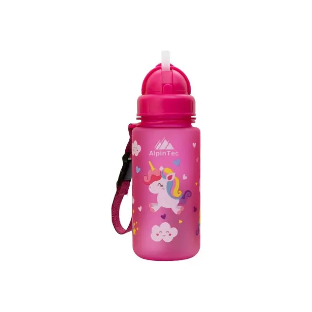 AlpinPro Παγούρι με Καλαμάκι 400ml AlpinTec Kids Unicorn Ροζ C-400PK-UN