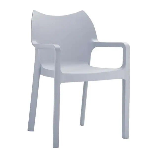 Πολυθρόνα Στοιβαζόμενη DIVA Silver Grey PP 57x53x84cm