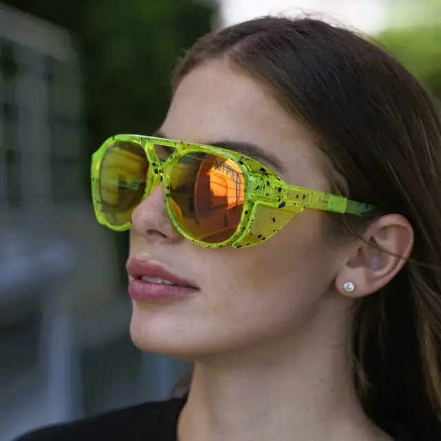 Ghetto Viper Pit G Sport Round Sunglasses Green Multicolor Frame 2