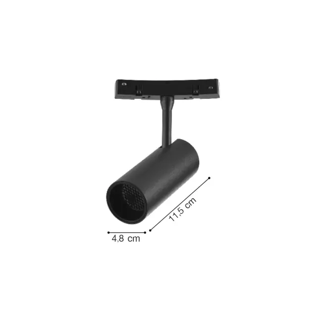 Inlight Σποτ για Curved μαγνητική ράγα LED 12W 3000K σε μαύρη απόχρωση D:4,8x11,5cm (TMC0051-Black) 2