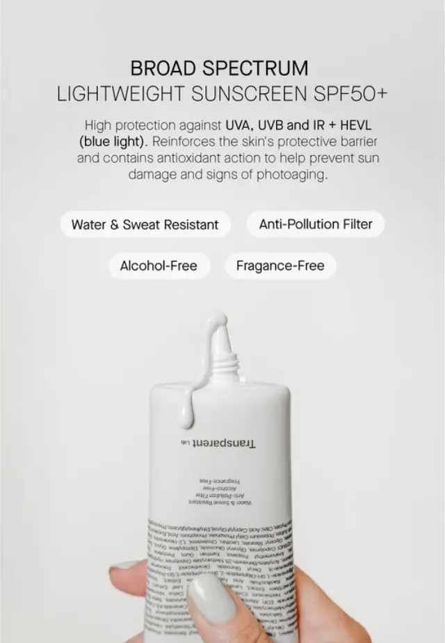 Niche Beauty Lab - Transparent Lab - Lightweight Sunscreen SPF50+ Προηγμένη αντηλιακή προστασία με εξαιρετικά ελαφριά υφή 100ml 3