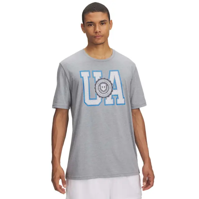 Under Armour Men's College Crest Logo Shortsleeve Tee Γκρι 6005611-035 (Under Armour)