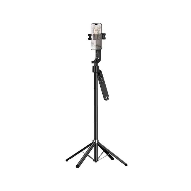 Selfie Stick Hoco K32 Soporte και Τρίποδο για Συσκευές 4.5"- 7" Επεκτεινόμενo εως 1.81m με Τηλεχειριστήριο και Auto Face Tracking Μαύρο