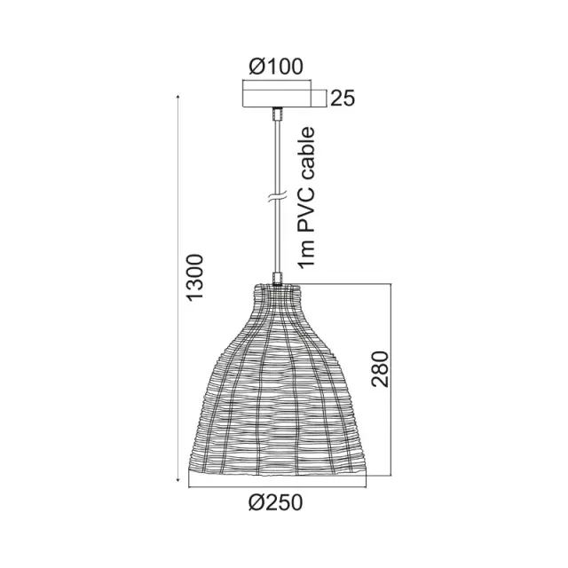ΚΡΕΜΑΣΤΟ Φ/Σ 1ΧΕ27 ΚΑΛΑΘΙ Φ26ΧΗ120CM OIA / KS182026P 3