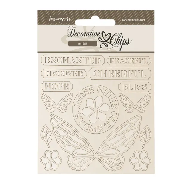Chipboard Stamperia 14x14cm, Whispering woods, Πεταλούδες