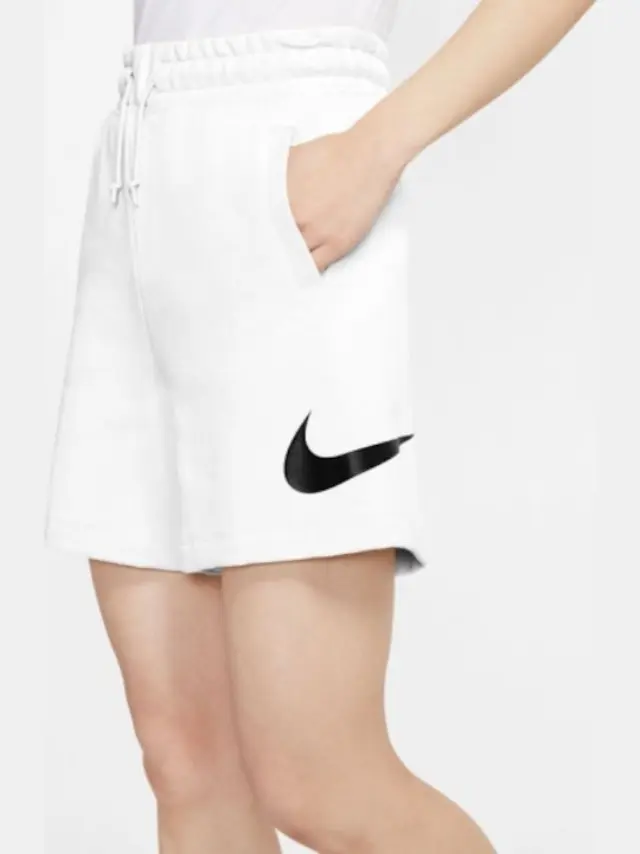 Nike Sportswear Swoosh Γυναικεία Βερμούδα Ψηλόμεση CJ3833-100 Λευκό - L 2