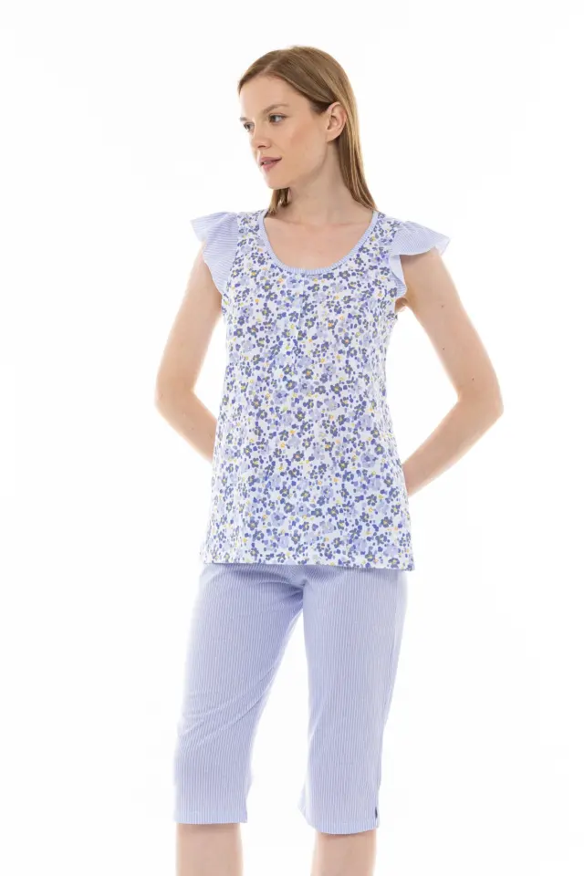 S1295 - Type - PYJAMA BLUE FLOWER STRIPE - S 2