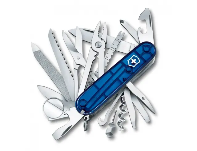 Ελβετικός Σουγιάς Victorinox Champ με 33 λειτουργίες και μήκος 9.1cm - Blue Transparent1.6795.T2 2