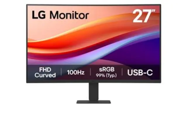 LG Οθονη 27U421A-B Curved Monitor 27" FHD VA 100Hz 5ms HDR10 με USB-C 15W – Μαύρο