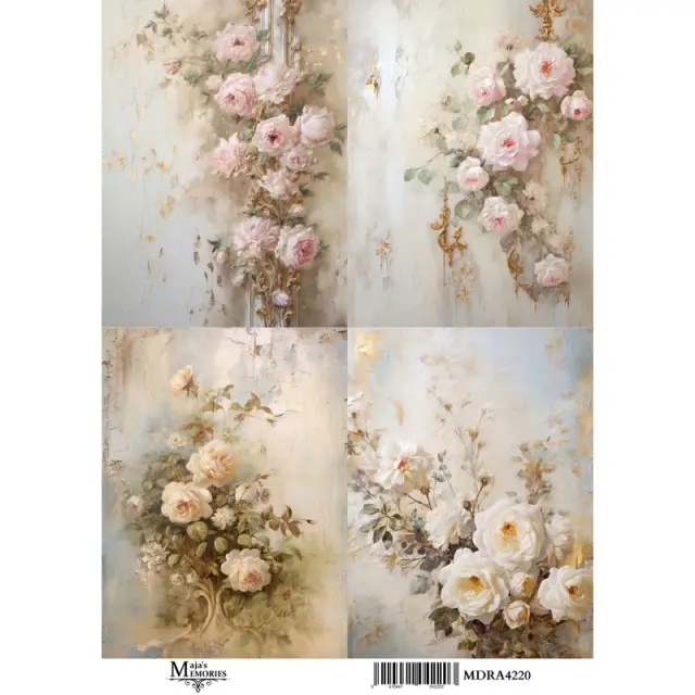 Ριζόχαρτο Maja's Memories, 22.5x32cm, Σύνθεση με τριαντάφυλλα, MDRA4220
