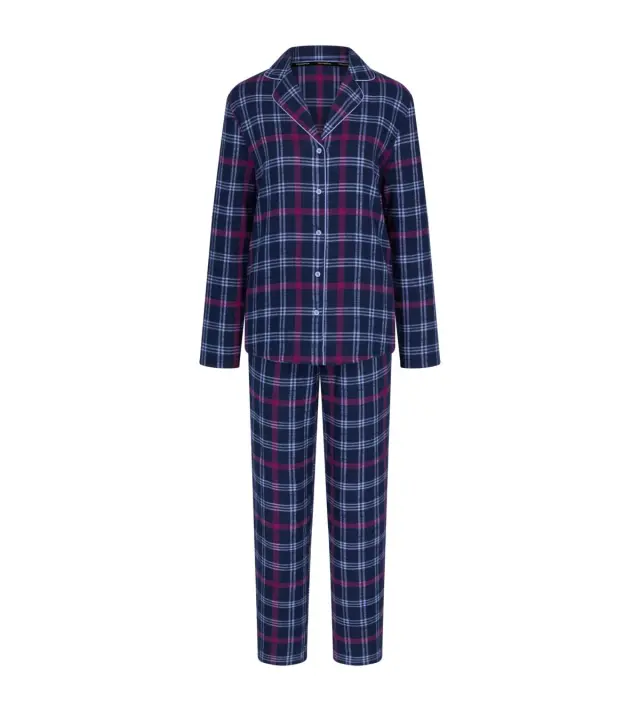 Triumph Σετ Πιτζάμες Boyfriend PW 01 X Checks Μπλε Καρό 2