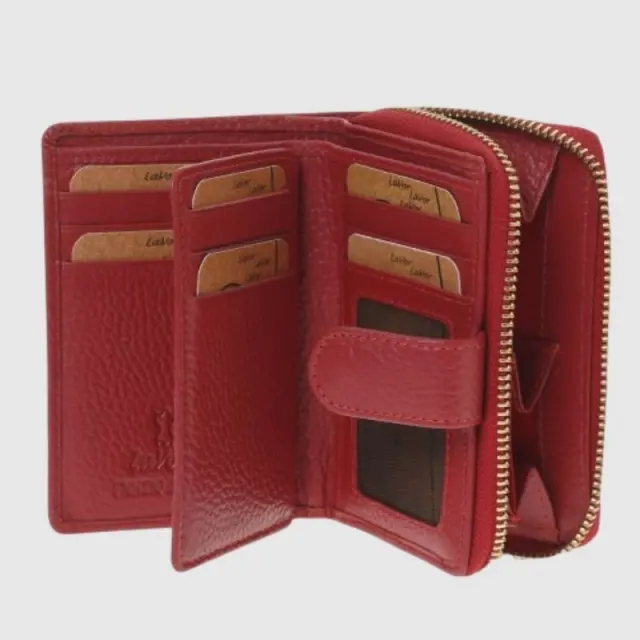 Μικρό Δερμάτινο Γυναικείο Πορτοφόλι με RFID lavor 1-6176 Κόκκινο - ONESIZE 2