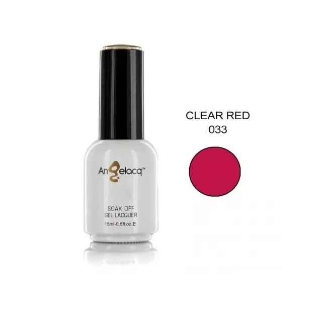 Ημιμόνιμο επαγγελματικό βερνίκι ANGELACQ 15ML - 0.5FL.OZ 033 Clear Red