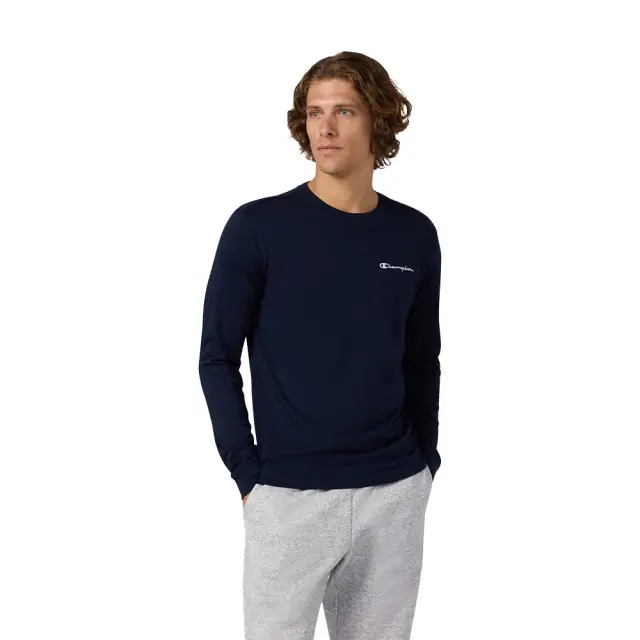 Champion Men's Standard Fit Chest Logo Longsleeve T-Shirt Μπλε Σκούρο 221799-BS501 (Champion) - Large