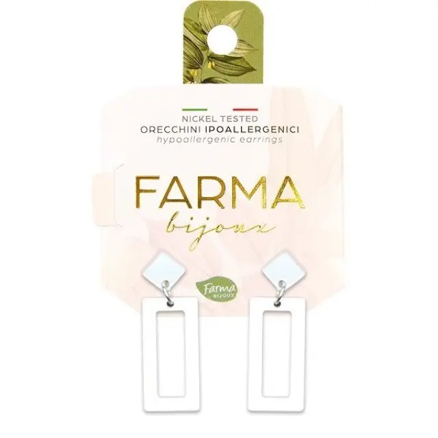 Farma Bijoux Υποαλλεργικά Σκουλαρίκια Κρεμαστά Πλαίσια Περλέ 27mm 1 Ζευγάρι