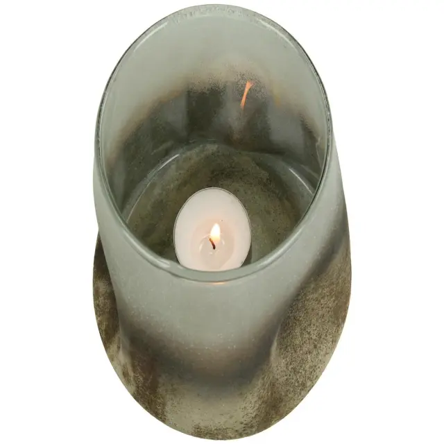 Κηροπήγιο Λευκό Γυαλί 13x13x12cm 3