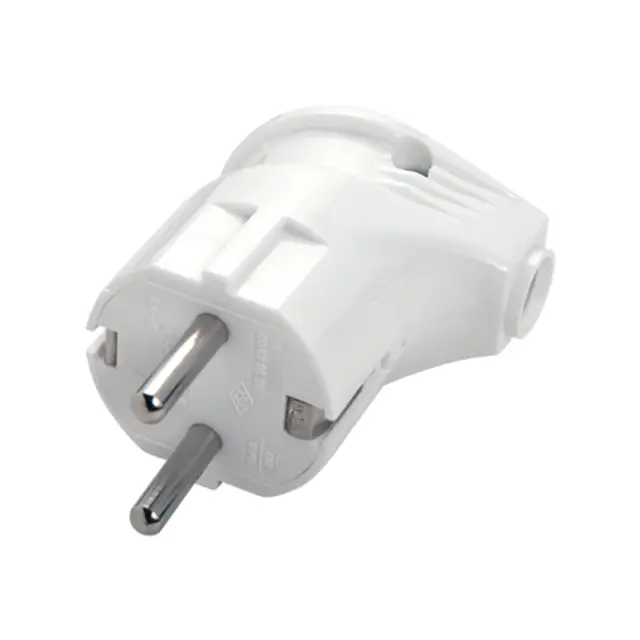 White Male Plug - Earthed Monoblock