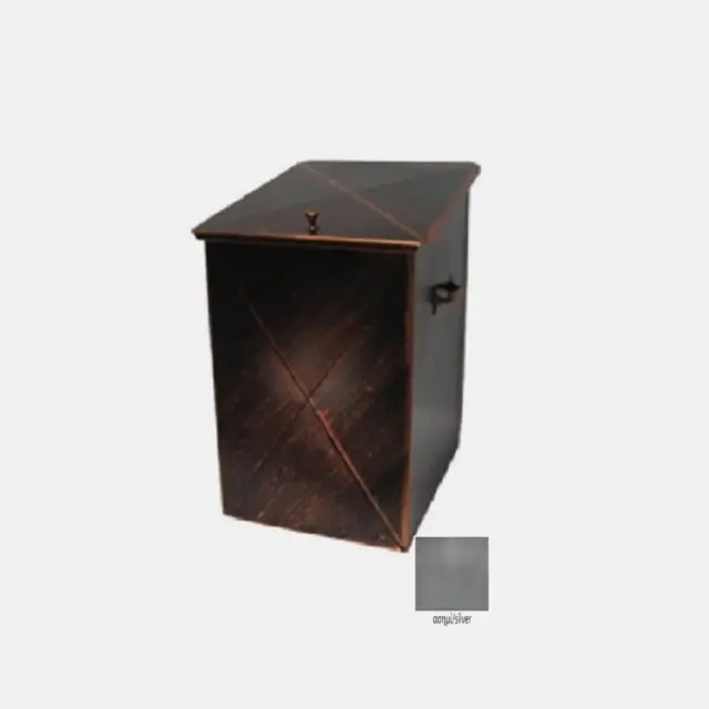 Μεταλλικό Κουτί Αποθήκευσης Ξύλων 32X50X40cm Ασημί-Silver / 101S 2