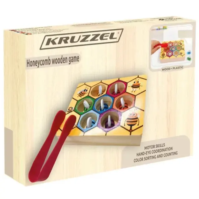 Kruzzel Ξύλινο Παιχνίδι Honeycomb Πιάσε την Μέλισσα 2