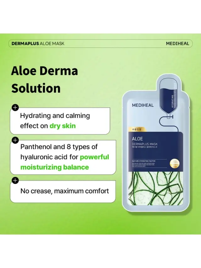 Mediheal Dermaplus Aloe Mask - Μάσκα με εκχύλισμα αλόης για άμεση καταπράυνση 2