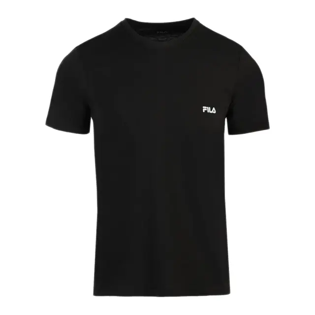 FILA Ανδρικό Φανελάκι Κοντομάνικο Roudneck Undershirt, Χρώμα Μαύρο