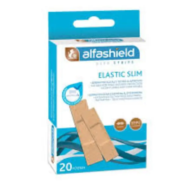 Alfashield Strips Elastic Slim Αυτοκόλλητα Επιθέματα Μικροτραυμάτων 2 Μεγέθη 20Τμχ. 2