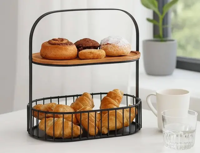 Εταζέρα Excellent Houseware με 2 επίπεδα και διαστάσεις 24x15x25cm - Black 210001640 3
