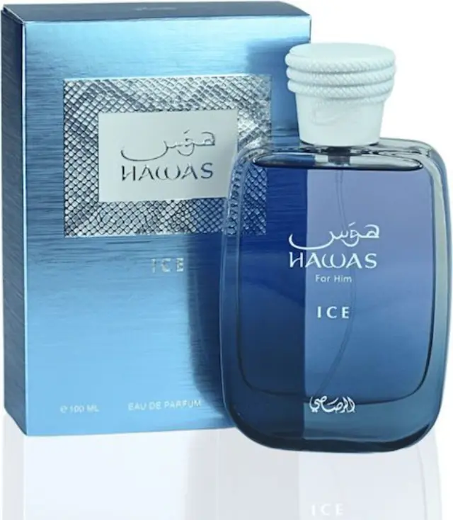 Rasasi Hawas Ice Eau de Parfum 100ml – Ανδρικο Δροσερό Άρωμα με Frozen Apple, Περγαμόντο, Marine Accord + Musk