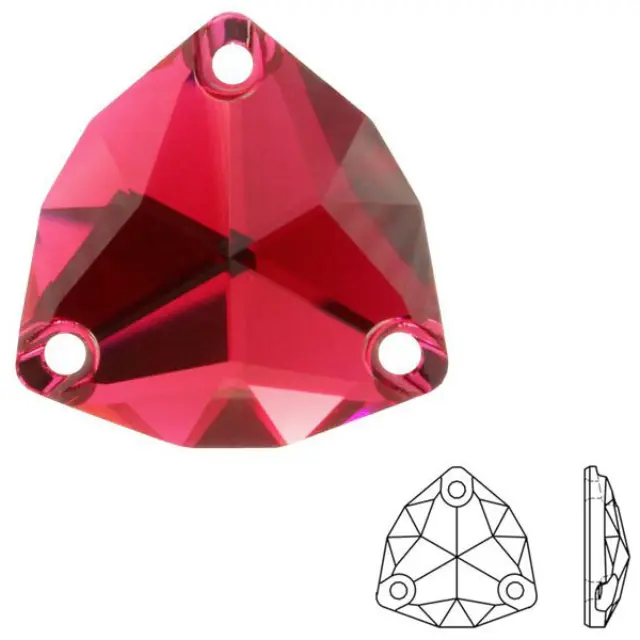Swarovski 3272 Trilliant Sew-on Stone Scarlet 16mm - 1τεμ