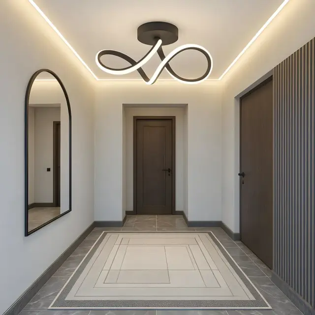 Stewehome Πλαφονιέρα Casabella Μαύρη LED Ισχυρού Λευκού Φωτισμού 37x37x17 cm