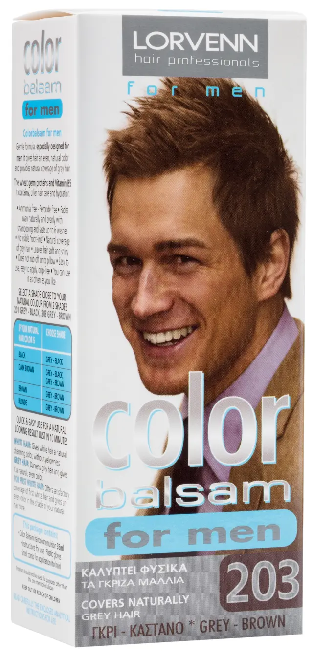 Lorvenn Color Balsam Βαφή Μαλλιών Για Άντρες 203 Γκρι-Καστανό