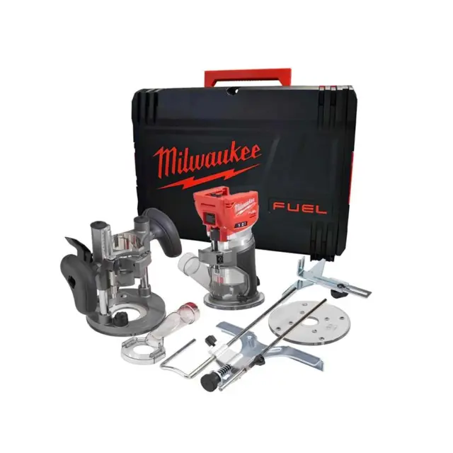 Milwaukee 4933479073 - Ρούτερ Περιθωρίων M18FTR8-0X, 8mm/6mm τσοκ και Βάσεις (Χωρίς Μπαταρία + Φορτιστή)