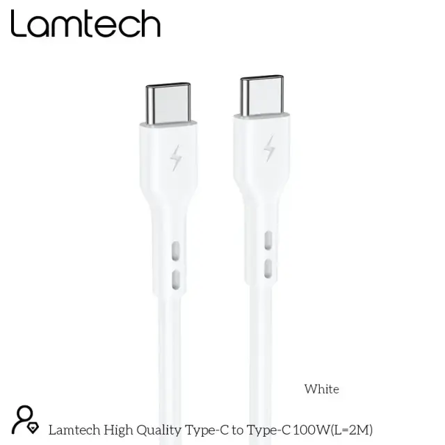 LAMTECH LAM023664 καλώδιο TYPE C TO TYPE C 100W FAST CHARGE 2M 2