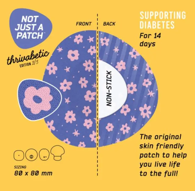 Not Just a Patch Air Thrivabetic Αδιάβροχα Αυτοκόλλητα για Αισθητήρες Freestyle Libre 2 Plus, Medtronic Guardian, Dexcom G7, Dexcom ONE+, Sibionics GS1 & Medtrum TouchCare Nano 10τμχ - BloomBerry Violet 2
