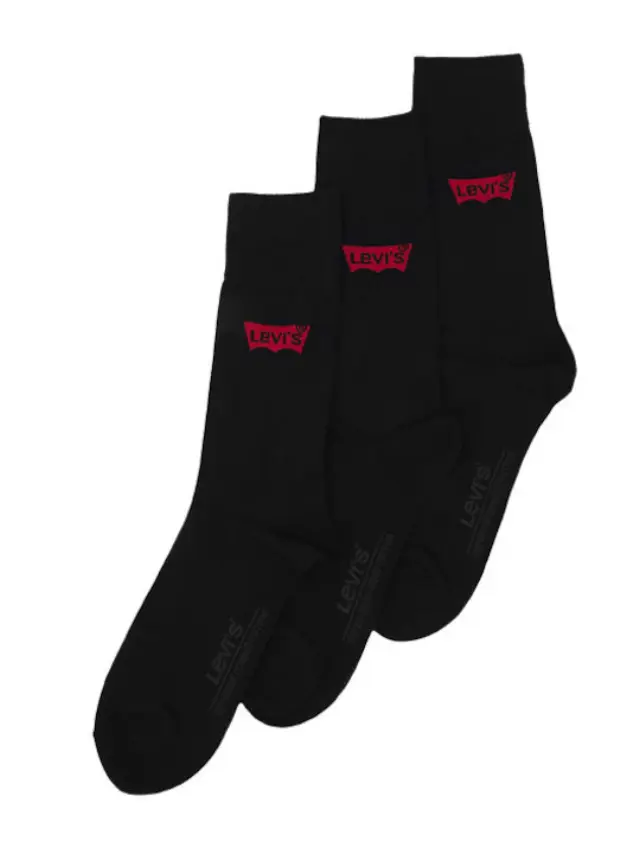 Levi's Regular Cut BW Logo Recycled Socks Μαύρο Black 3