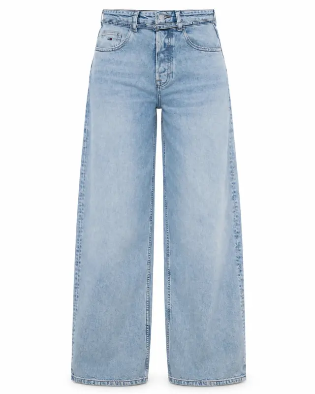 Tommy Jeans Charlie Γυναικείο Wide Leg Jeans με Ζώνη Μπλε Denim Tommy Hilfiger