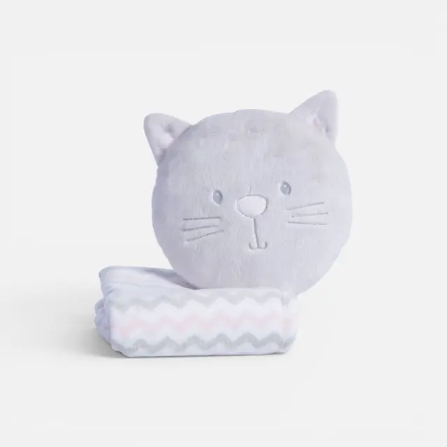 Nef-Nef Cat βρεφικό κουβερτάκι αγκαλιάς fleece με μαξιλάρι 75x100cm 041026-1 - OS