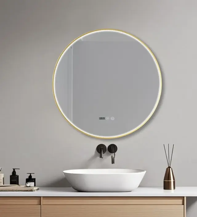 ΚΑΘΡΕΦΤΗΣ ΜΠΑΝΙΟΥ LED ΑΦΗΣ MIRRORLUX CALLISTO S-4678G ΣΤΡΟΓΓΥΛΟΣ Φ-800MM ΧΡΥΣΟΣ