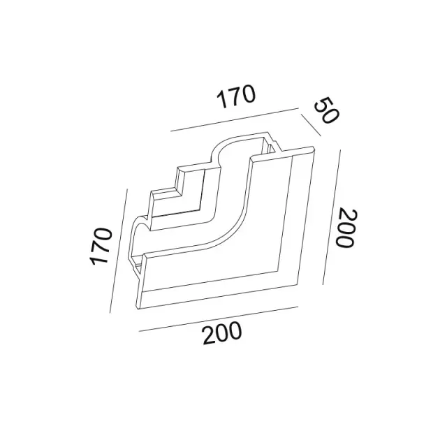 ΓΥΨΙΝΟ TRIMLESS ΦΩΤΙΣΤΙΚΟ ANDIE ΔΕΞΙΑ ΓΩΝΙΑ 20x20x5CM / G8018RW 2