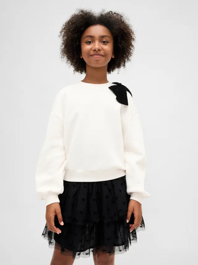 Παιδικό Embellished Dolman Φούτερ Ivory frost