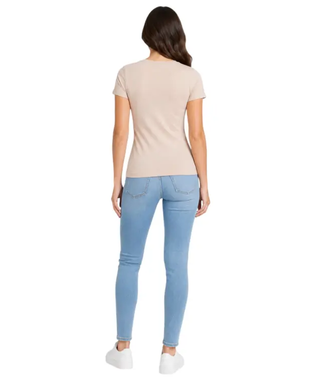 Guess - Γυναικείο T-Shirt Triangle Logo Tee W2YI44J1314-G493 Ροζ 3