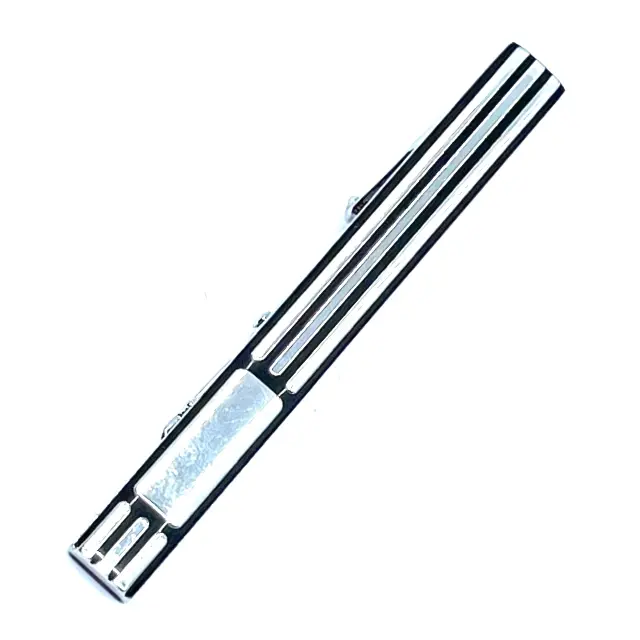 Ασημί Μαύρο Κλιπ Γραβάτας 5,5 cm με Σμάλτο – LGTC/5.5-21 3
