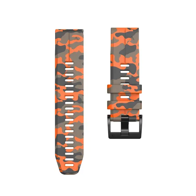Camouflage Silicone Για Garmin Fenix 5/6/6 Pro/7/8/9 (47mm)- Πορτοκαλί OEM 2