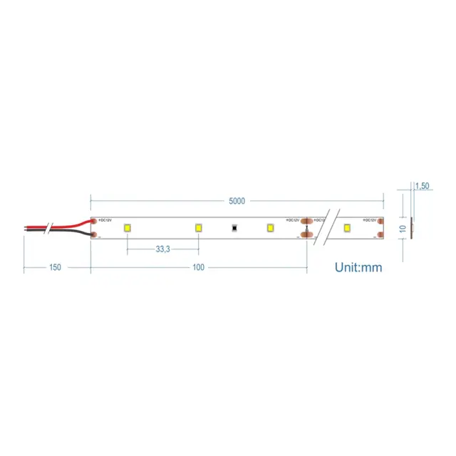CUBA LUX ΤΑΙΝΙΑ LED ΤΩΡΑ 6W/M 12V CRI80 IP20 30 LED/M 5M 2