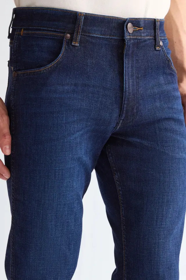 Wrangler Ανδρικό GREENSBORO 803 RUSTIC NAVY Τζιν Παντελόνι – Dark Blue - 30W 32L 3