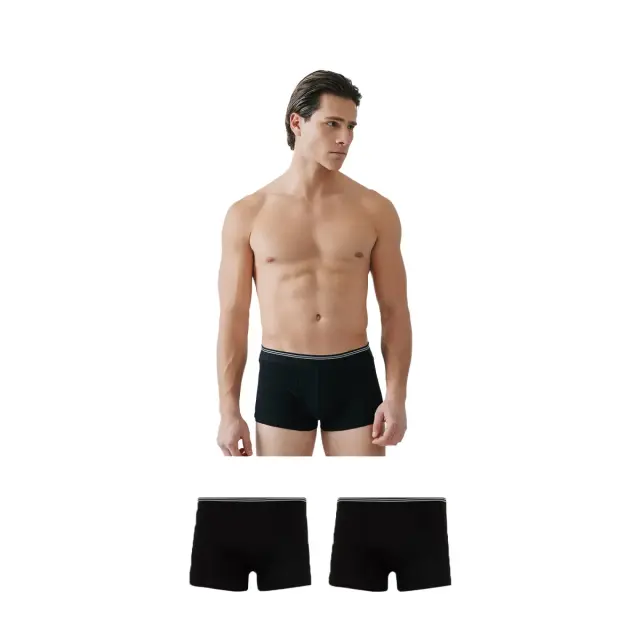 Minerva Ανδρικό Boxer Low Trunk Sporties - Διπλό Πακέτο, Χρώμα Μαύρο 3